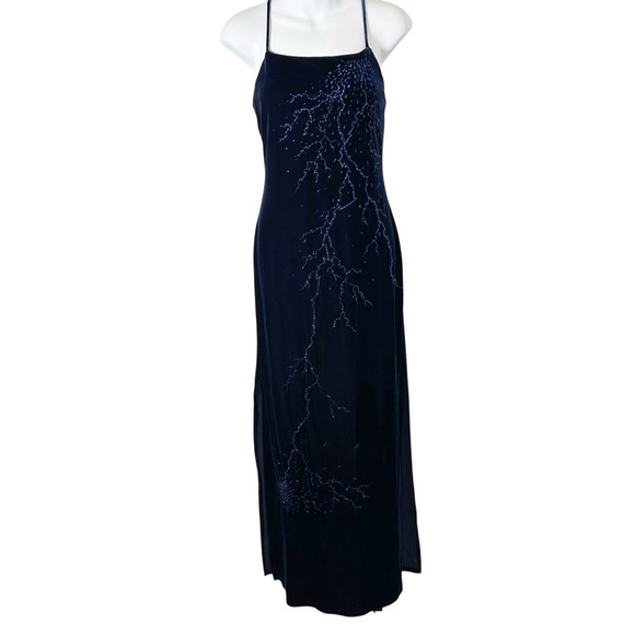 mine vintage velvet maxi dress size small glitter Whimsigoth Y2K goth formal - Picture 2 of 9